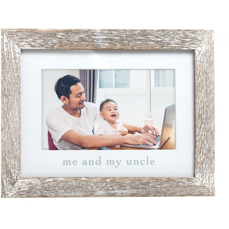 Pearhead “Me and My Uncle” Sentiment Frame Rustic Beige Sand & White Age-Newborn & Above