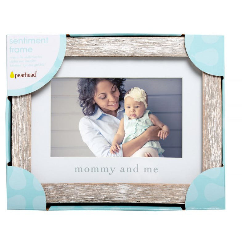 Pearhead “Mommy and Me” Sentiment Frame Rustic Beige Sand & White Age-Newborn & Above