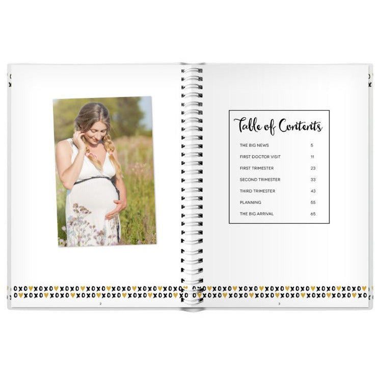 Pearhead My Pregnancy Journal Black, White & Gold Age-Newborn & Above