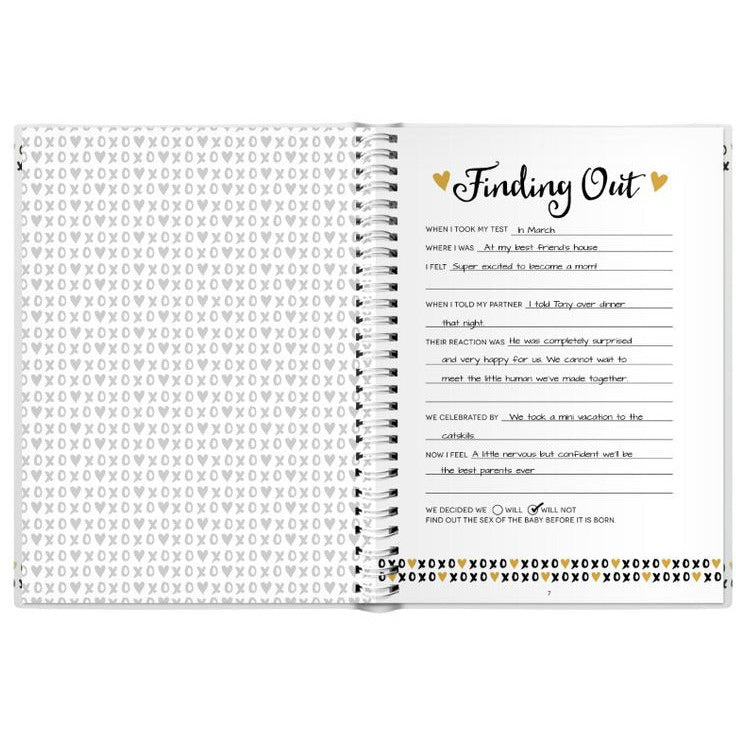 Pearhead My Pregnancy Journal Black, White & Gold Age-Newborn & Above