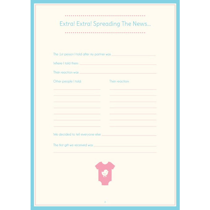 Pearhead Pregnancy Journal for Moms Blue & White
