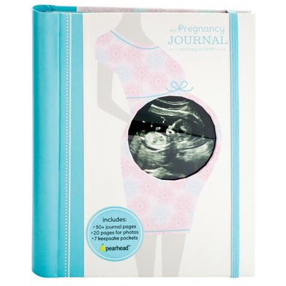 Pearhead Pregnancy Journal for Moms Blue & White