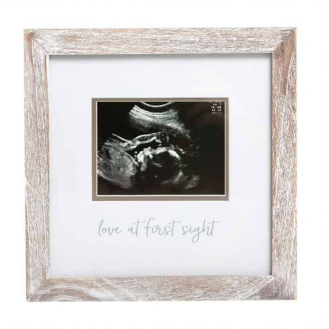 Pearhead Rustic Sonogram Frame Beige Sand & White