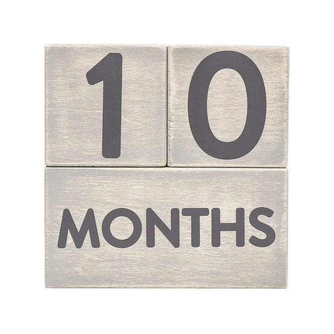 Pearhead Wooden Milestone Blocks Grey & Black Age-Newborn & Above