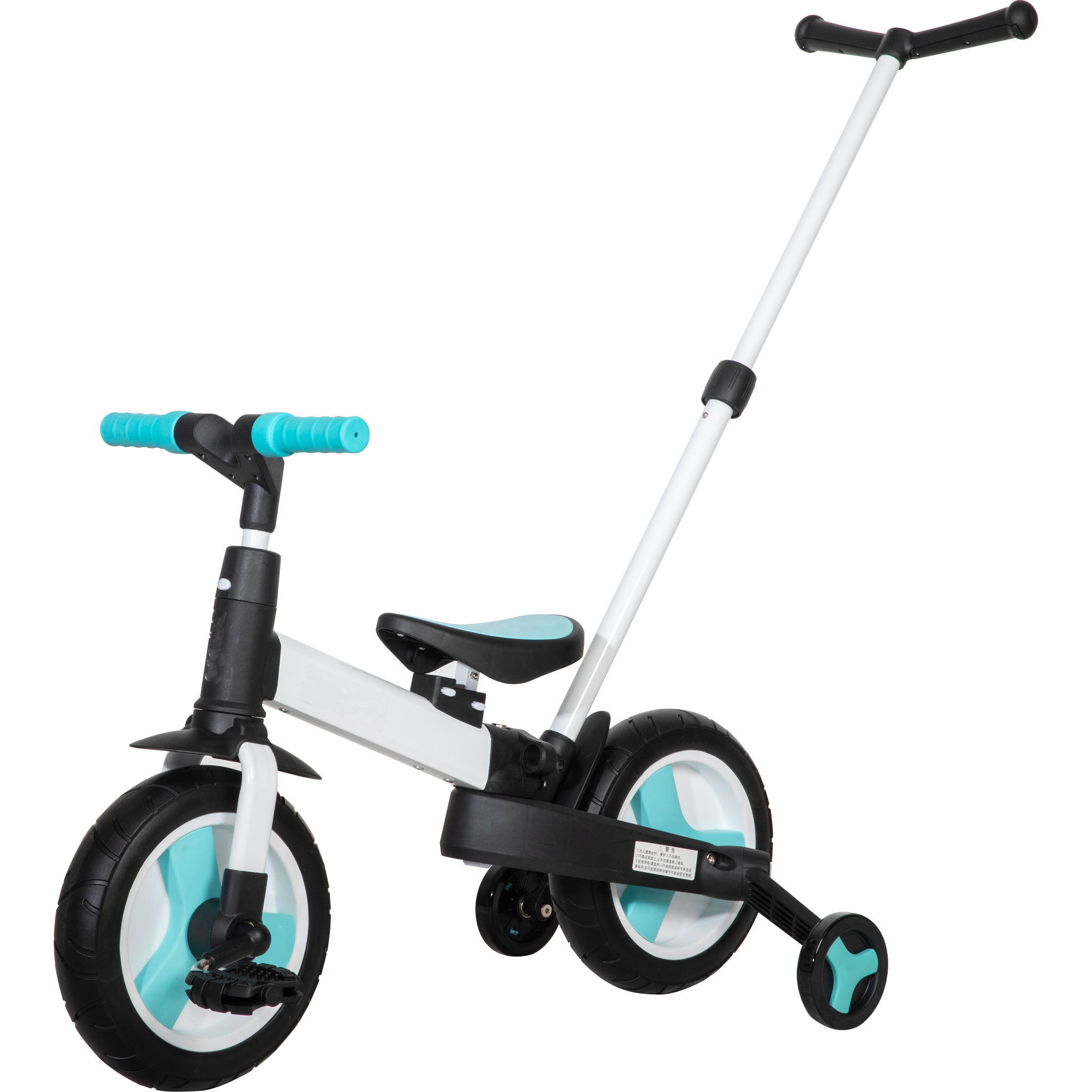 Peekaboo 12 Inch Foldable Balance Bike with 4 Wheels Blue Black Age 4 Years Above Peekaboo