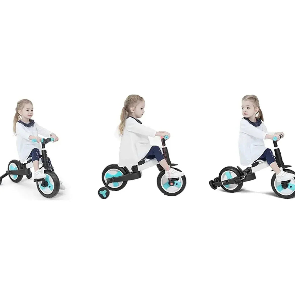 Peekaboo 12-Inch Foldable Balance Bike with 4 Wheels Red/Black Age- 4 Years & Above