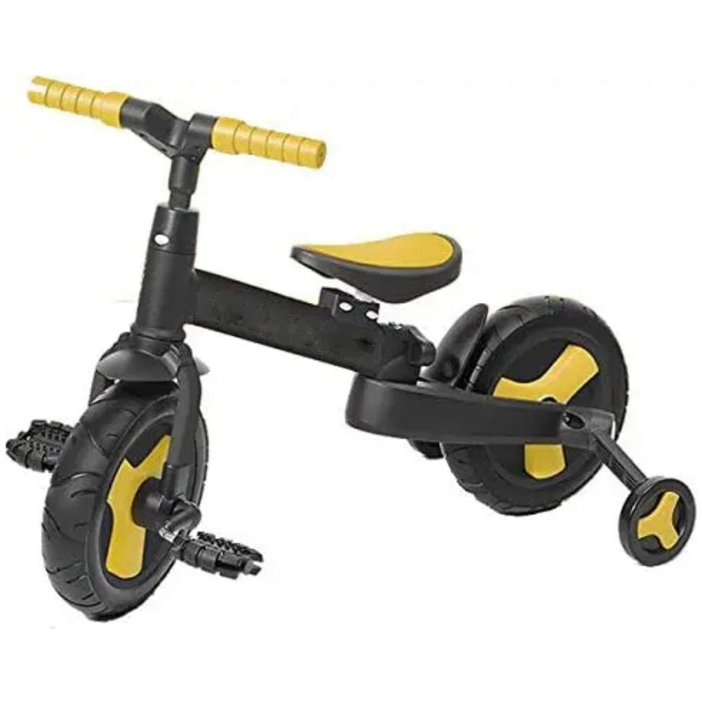 Peekaboo 12-Inch Foldable Balance Bike with 4 Wheels Yellow/Black Age- 4 Years & Above