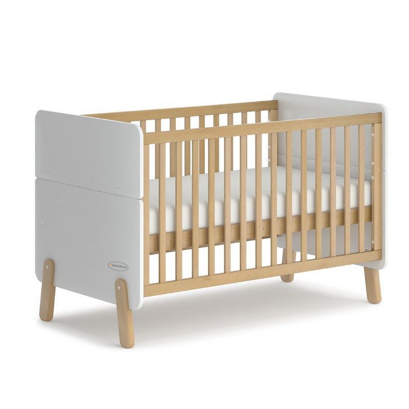 Peekaboo 2 In 1 Wooden Convertible Crib (Baby Cot+ Toddler’s Bed) White Age- Newborn to 5 Years 

