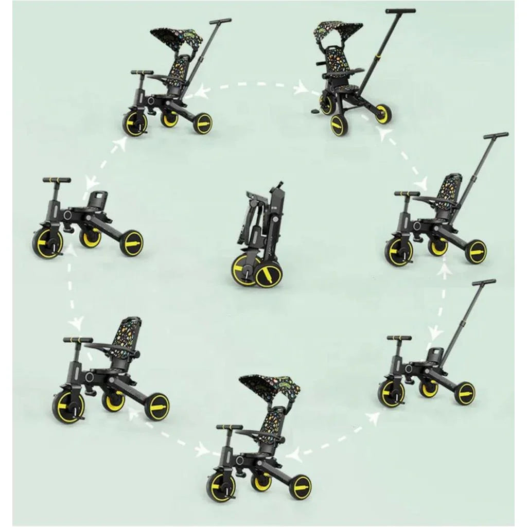 Peekaboo 3-in-1 Xplore Tricycle with Canopy Blue/Black Age- 18 Months to 5 Years