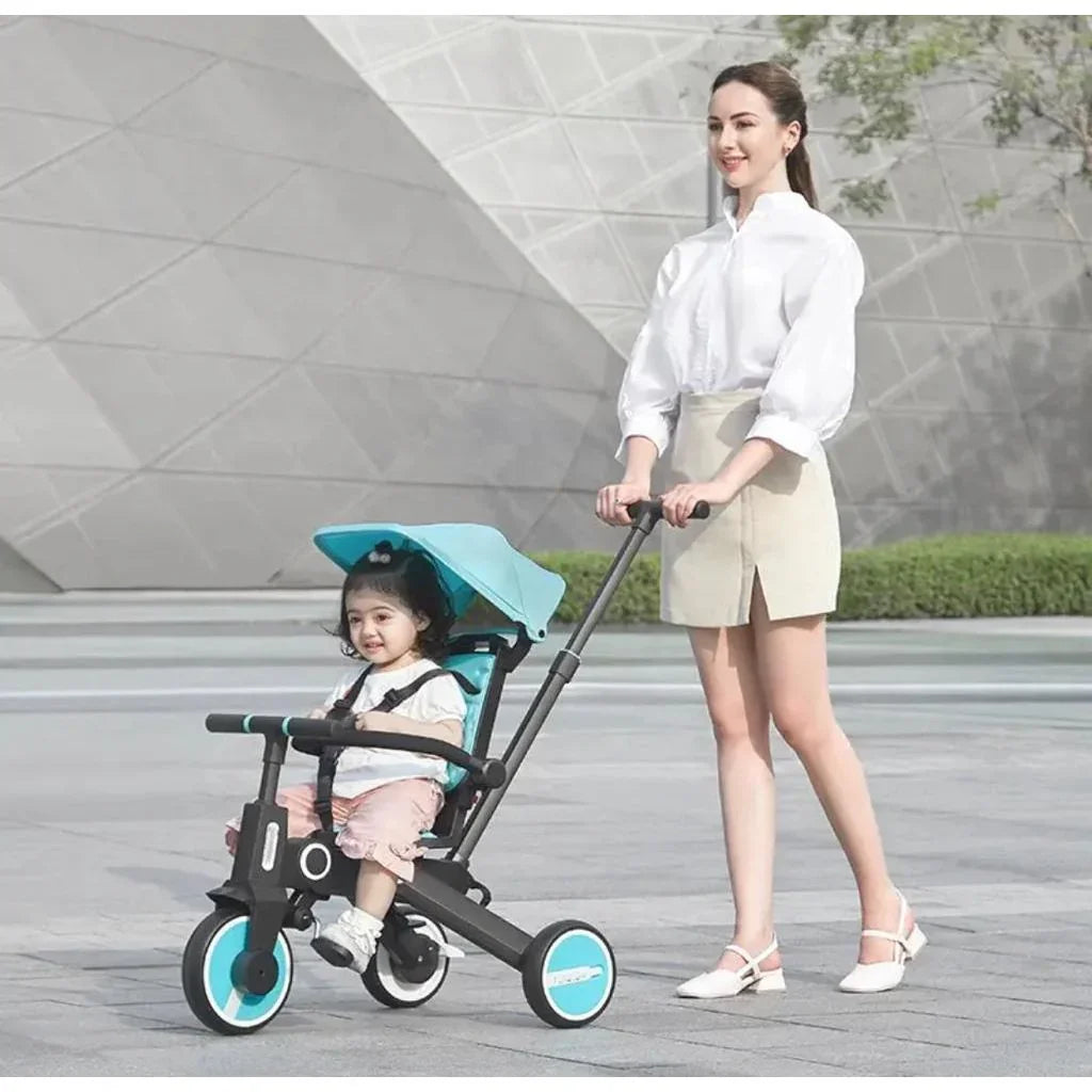 Peekaboo 3-in-1 Xplore Tricycle with Canopy Printed Sea Blue Age- 18 Months to 5 Years