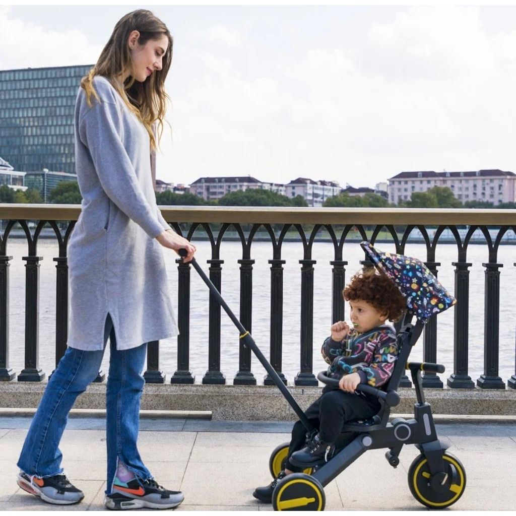 Peekaboo 3-in-1 Xplore Tricycle with Canopy Blue/Black Age- 18 Months to 5 Years