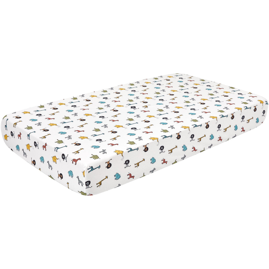 Peekaboo Animal Party Themed 3-Piece Toddler/Crib Cotton Bedding Set White Age- 18 Months to 5 Years 