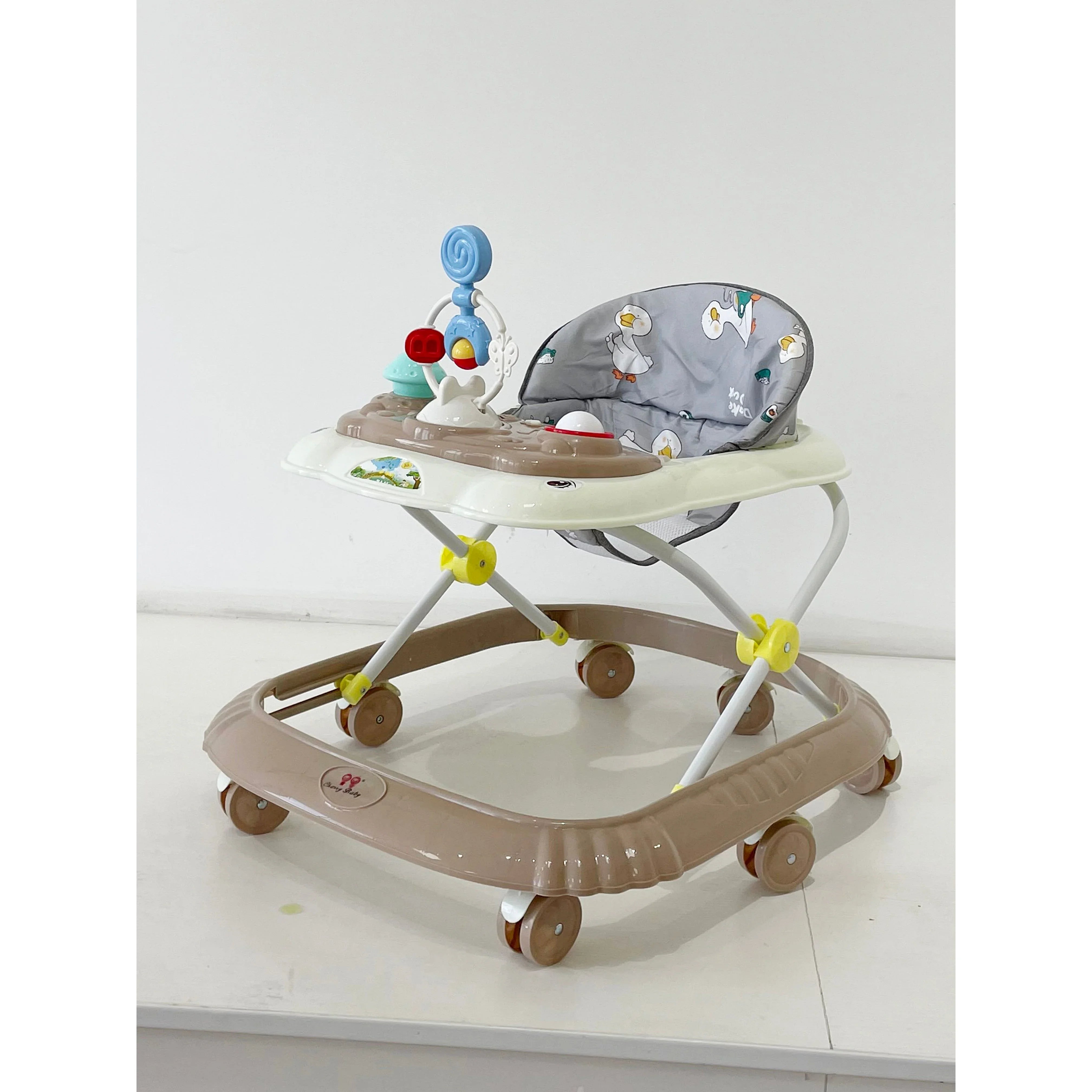 Peekaboo Baby Activity Walker With Music & Toys Beige Khaki Age- 6 Months to 3 Years