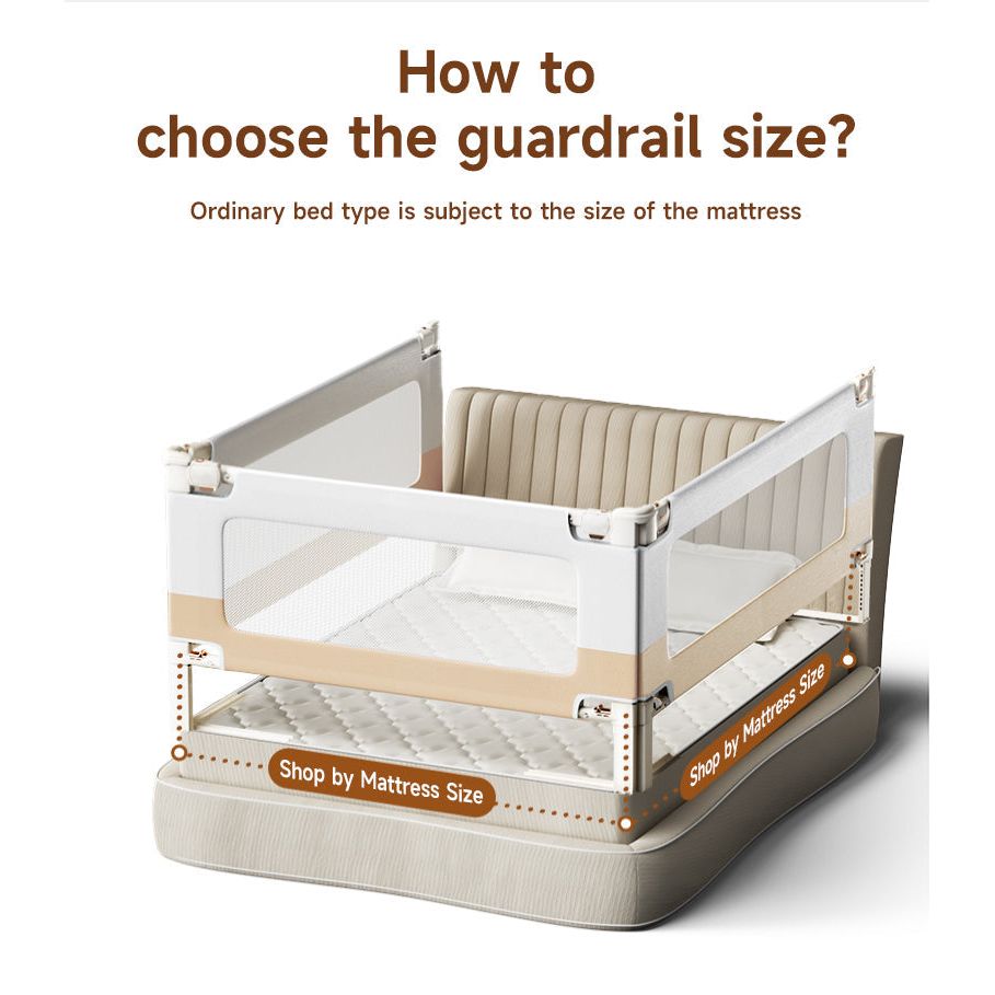 Peekaboo Baby/Child Safety Bed Rail 200 cm/ Metres Grey Age