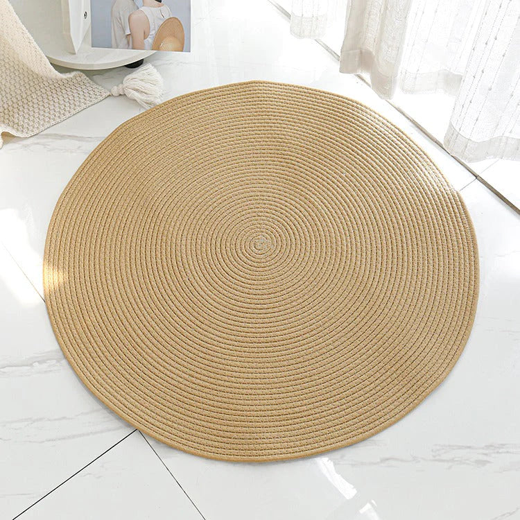  Peekaboo Hand Woven Natural Jute Carpet/ Baby Play Mat (200 cm Diameter) Brown