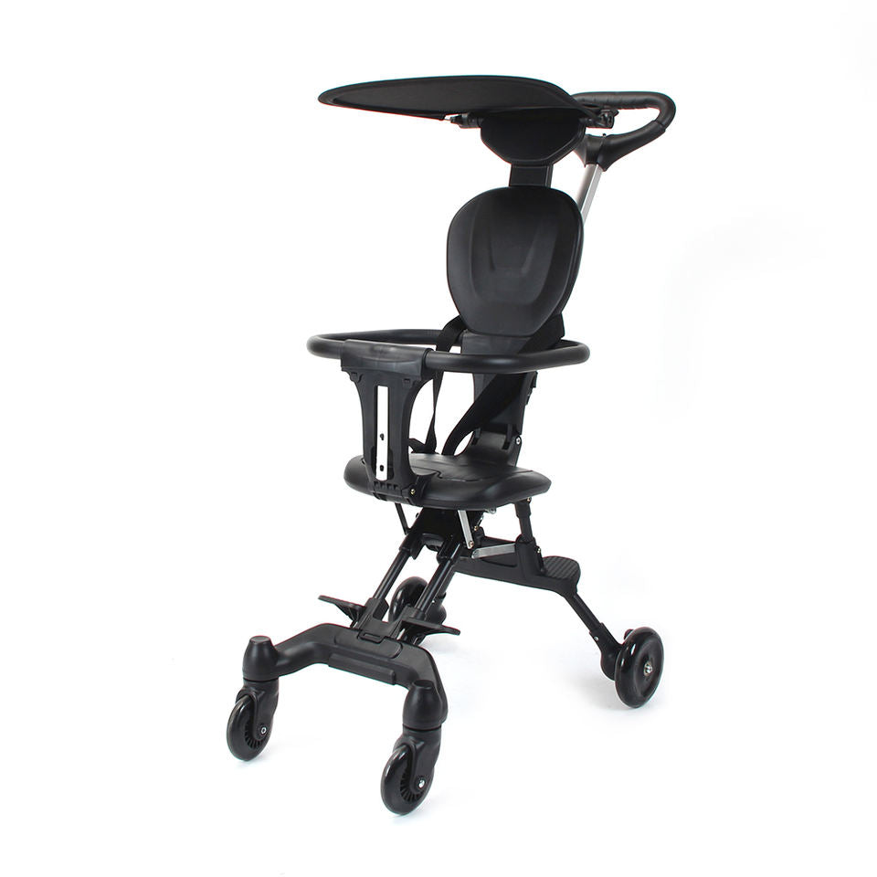 Peekaboo Lightweight Black Foldable Baby Stroller Pram with