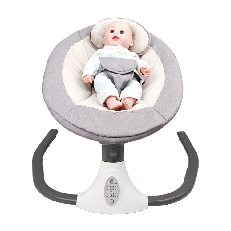 Peekaboo Musical Electric Baby Swing/Rocker with Mosquito Net Grey Age- Newborn & Above