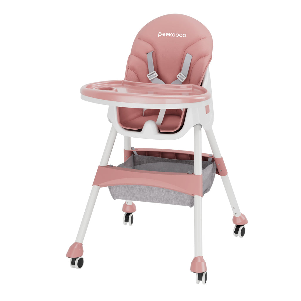 Peekaboo Premium 3 in 1 Comfy High Chair Baby Pink Age- 6 Months to 4 Years