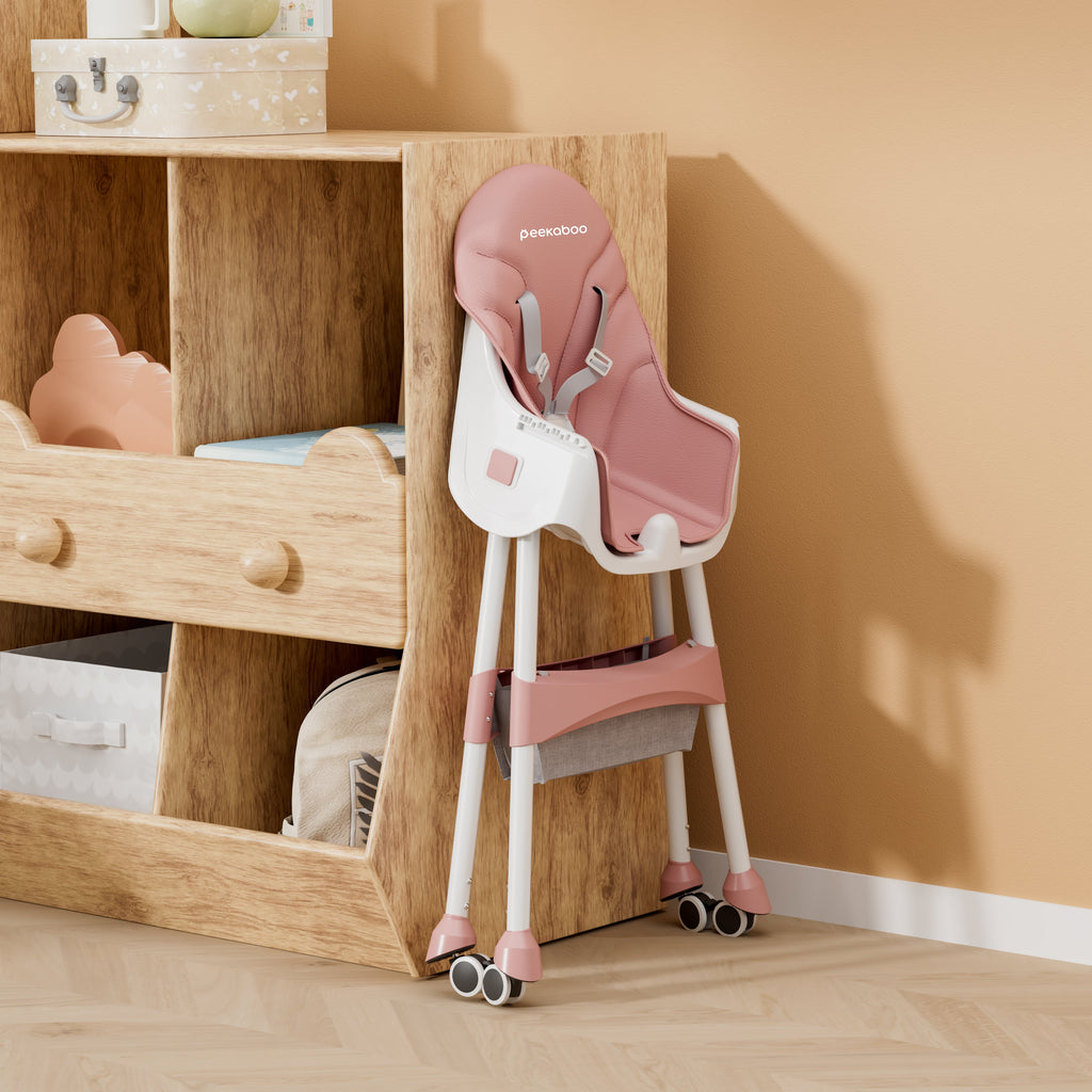 Peekaboo Premium 3 in 1 Comfy High Chair Baby Pink Age- 6 Months to 4 Years