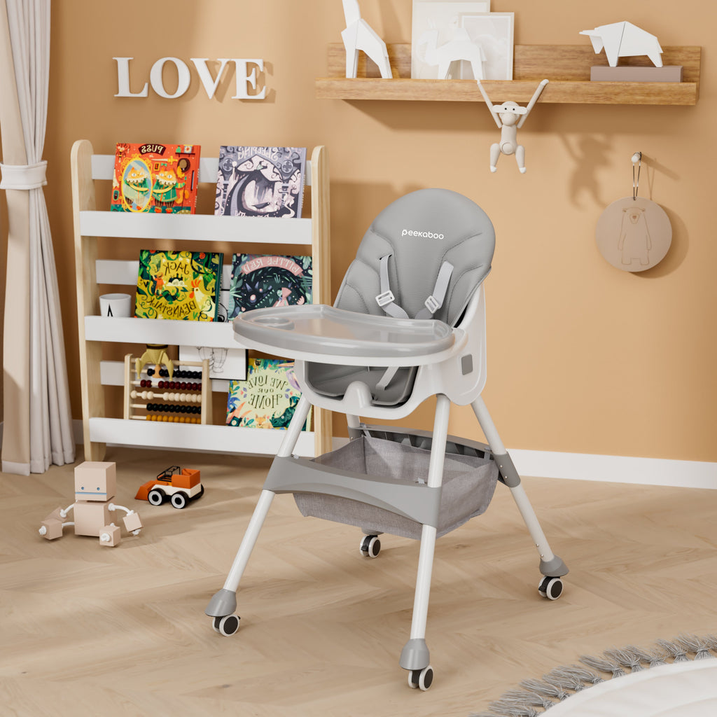 Peekaboo Premium 3 in 1 Comfy High Chair Slate Grey Age- 6 Months to 4 Years