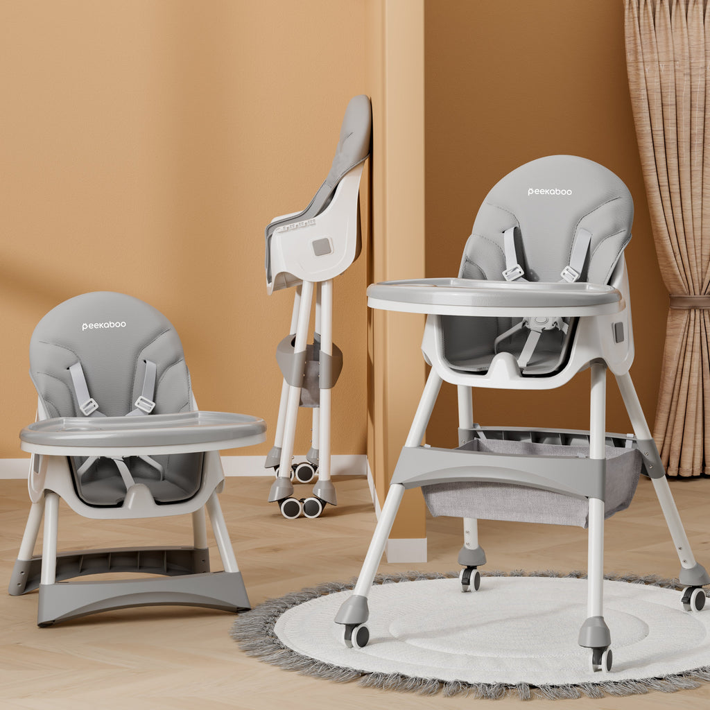 Peekaboo Premium 3 in 1 Comfy High Chair Slate Grey Age- 6 Months to 4 Years