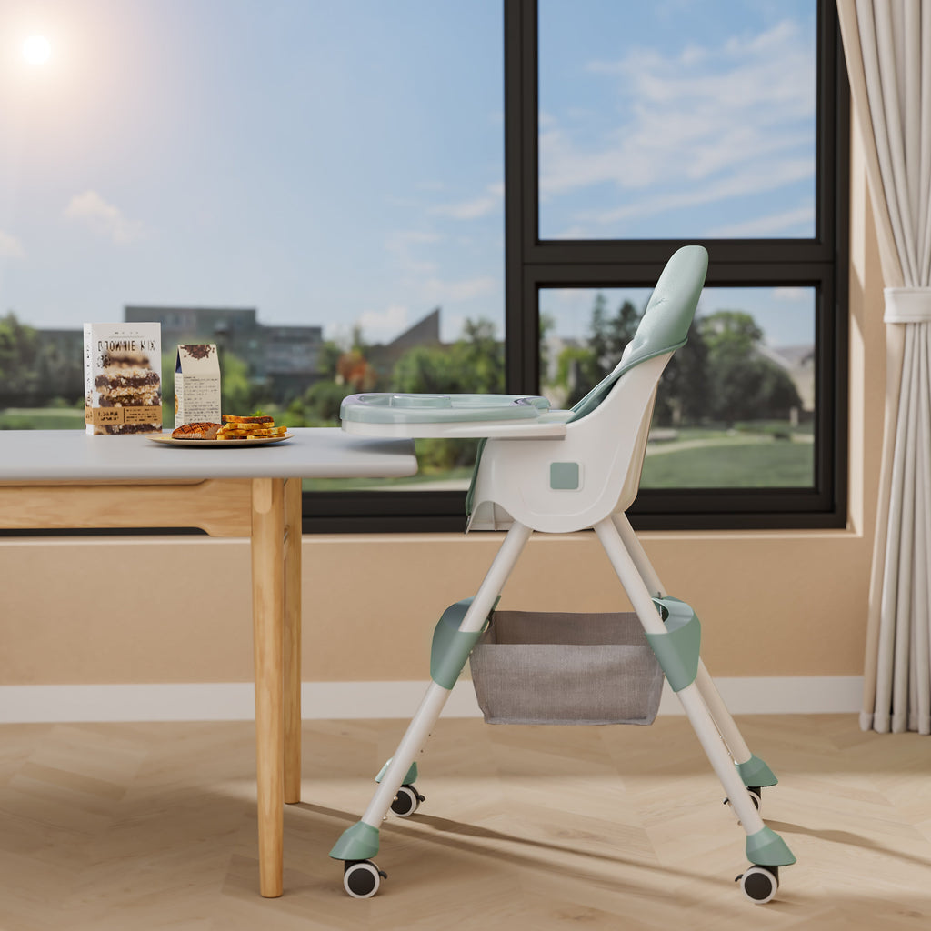 Peekaboo Premium 3 in 1 Comfy High Chair Mint Green Age- 6 Months to 4 Years