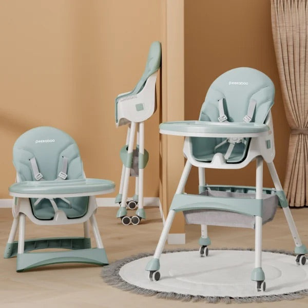 Peekaboo Premium 3 in 1 Comfy High Chair Mint Green Age- 6 Months to 4 Years