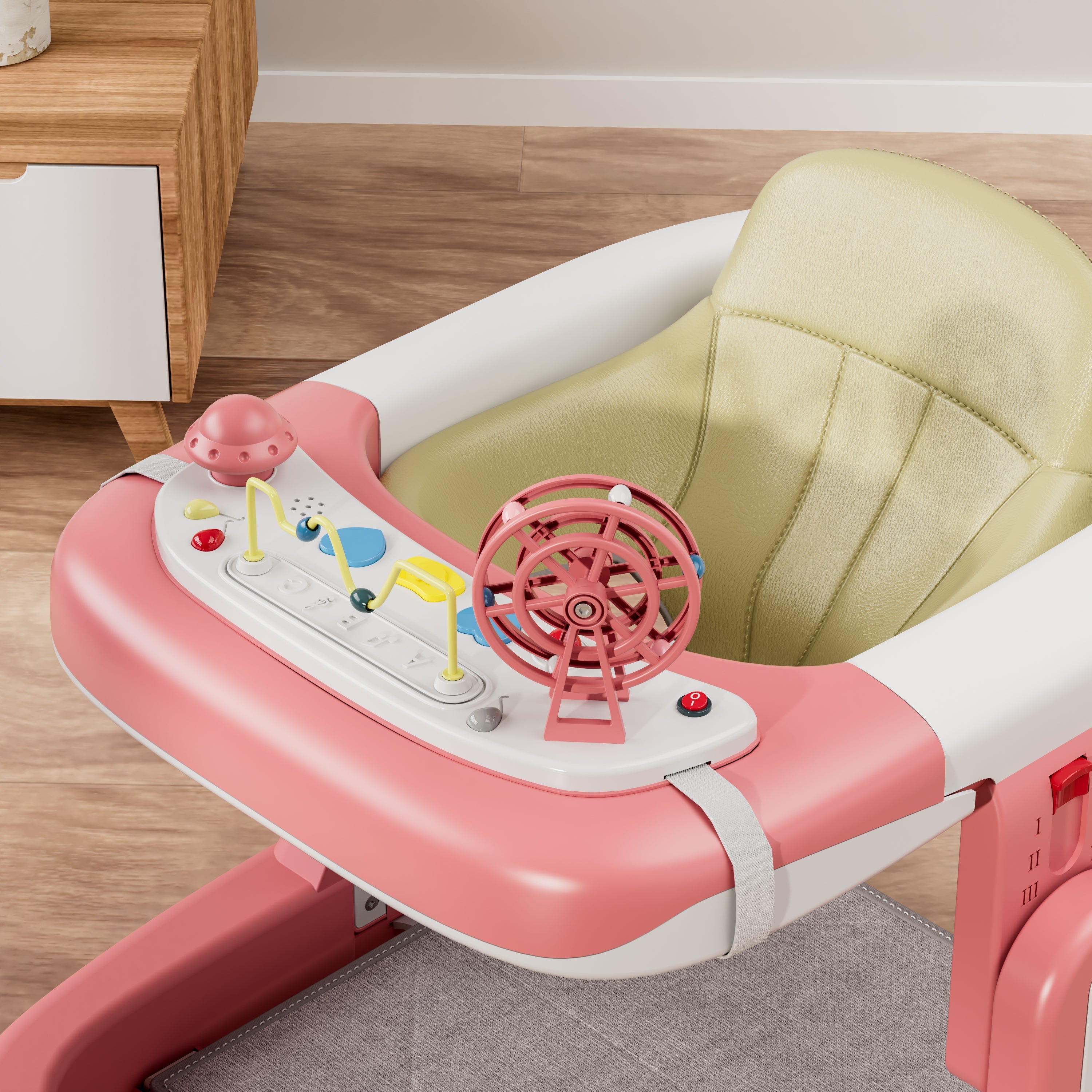 Peekaboo's 2in1 Activity Walker With 3 Level Height Adjustment Pink Age 6 Months to 3 Years