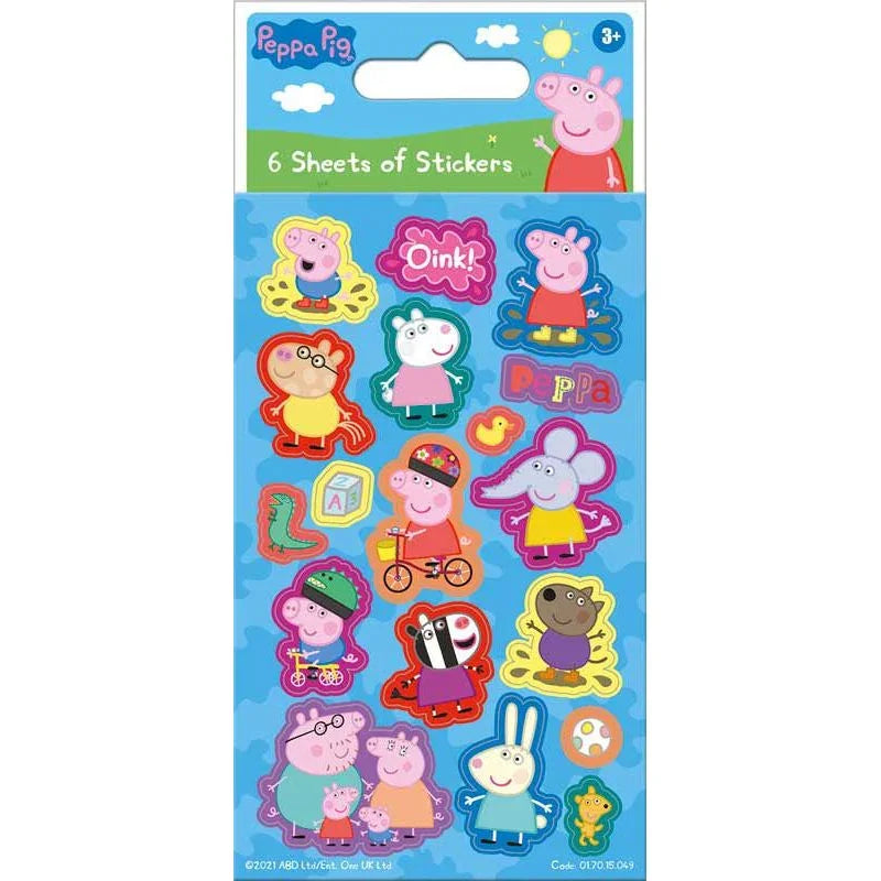 Peppa Pig Blue Party - 6 Sticker Sheets Age-3 Years & Above