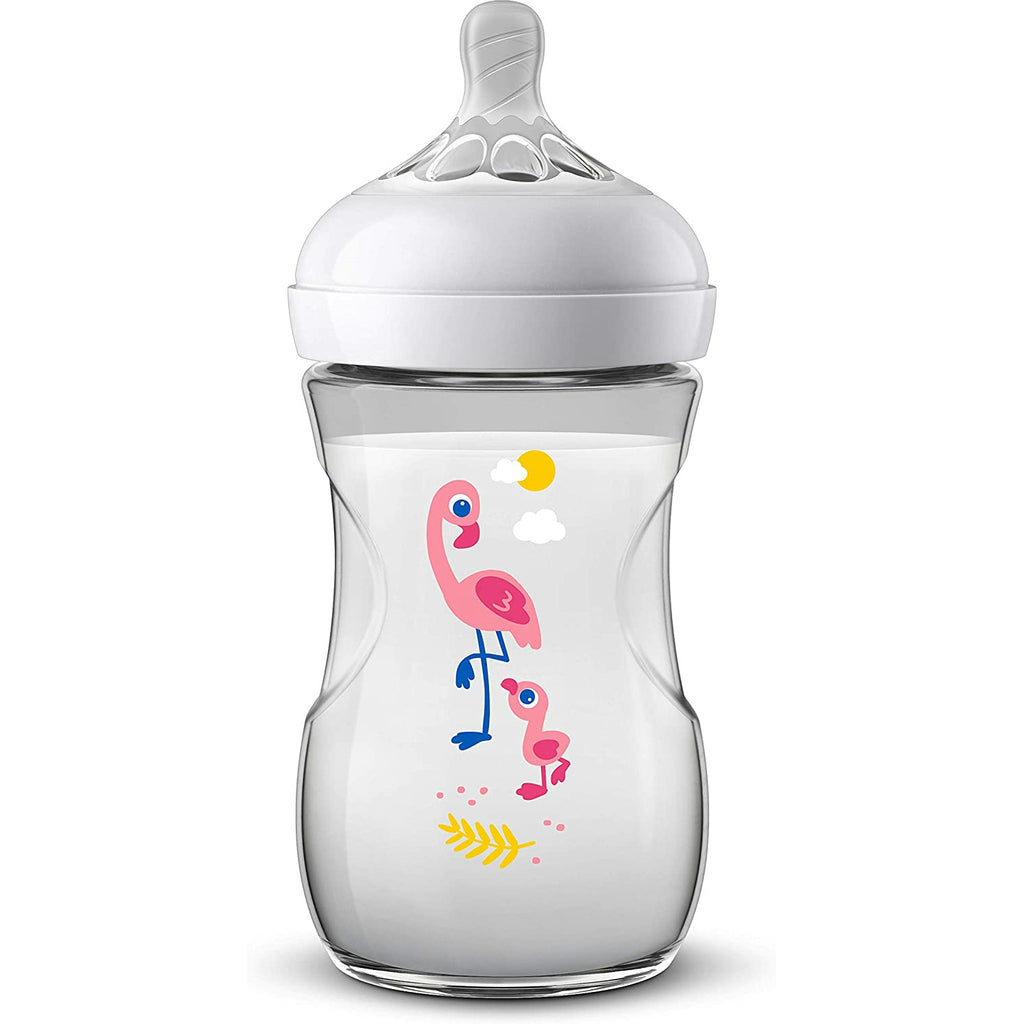 Philips Avent  Bottle Natural with Flamingo Design 260ml Age- 1 Month & Above