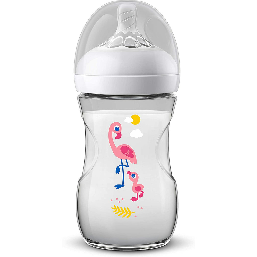Philips Avent  Bottle Natural with Flamingo Design 260ml Age- 1 Month & Above