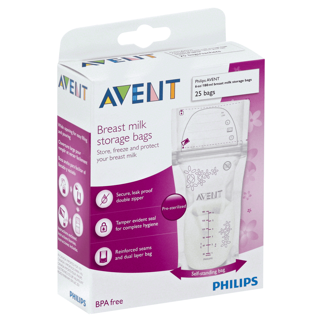 Philips Avent Breast Milk Storage Bags 180ml 25 Pieces