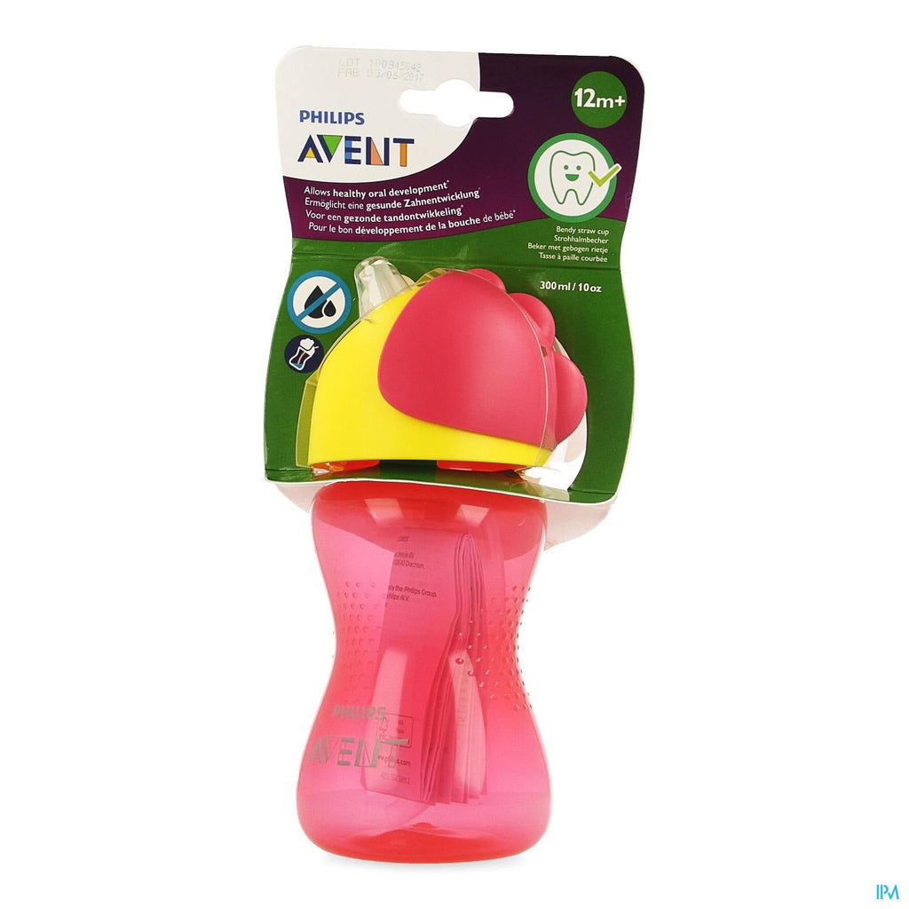 Philips Avent Straw Cup Pink 300ml 12m+