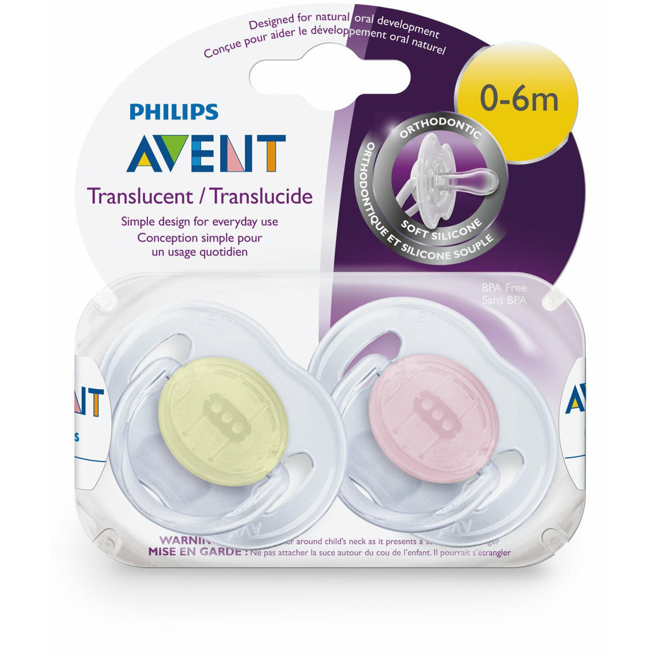 Philips Avent Translucent Orthodontic Pacifier Age Newborn to 6 Months