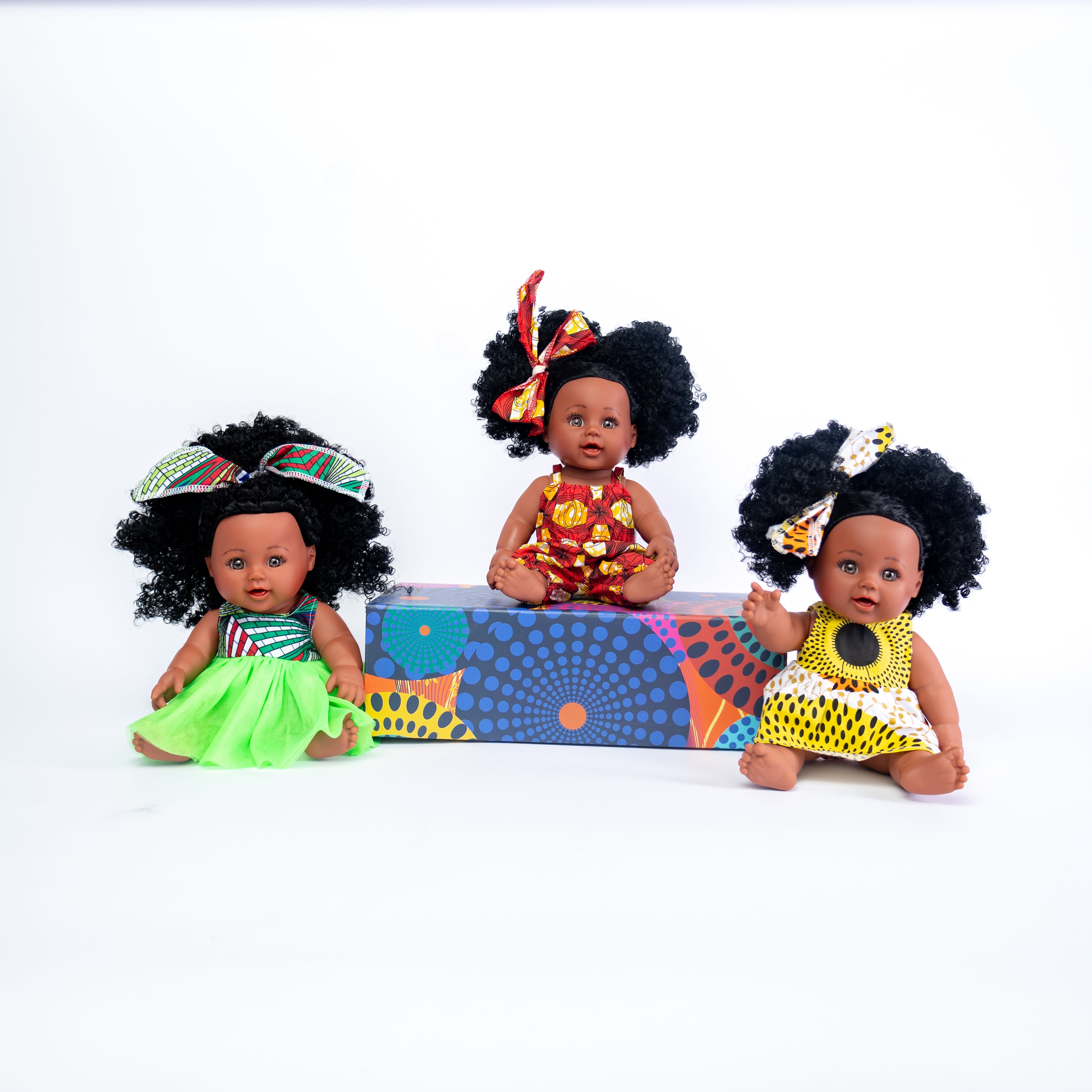 Pibi 12Inch Baby Kenyan Fashion Doll with Curly Hair Green Age 4