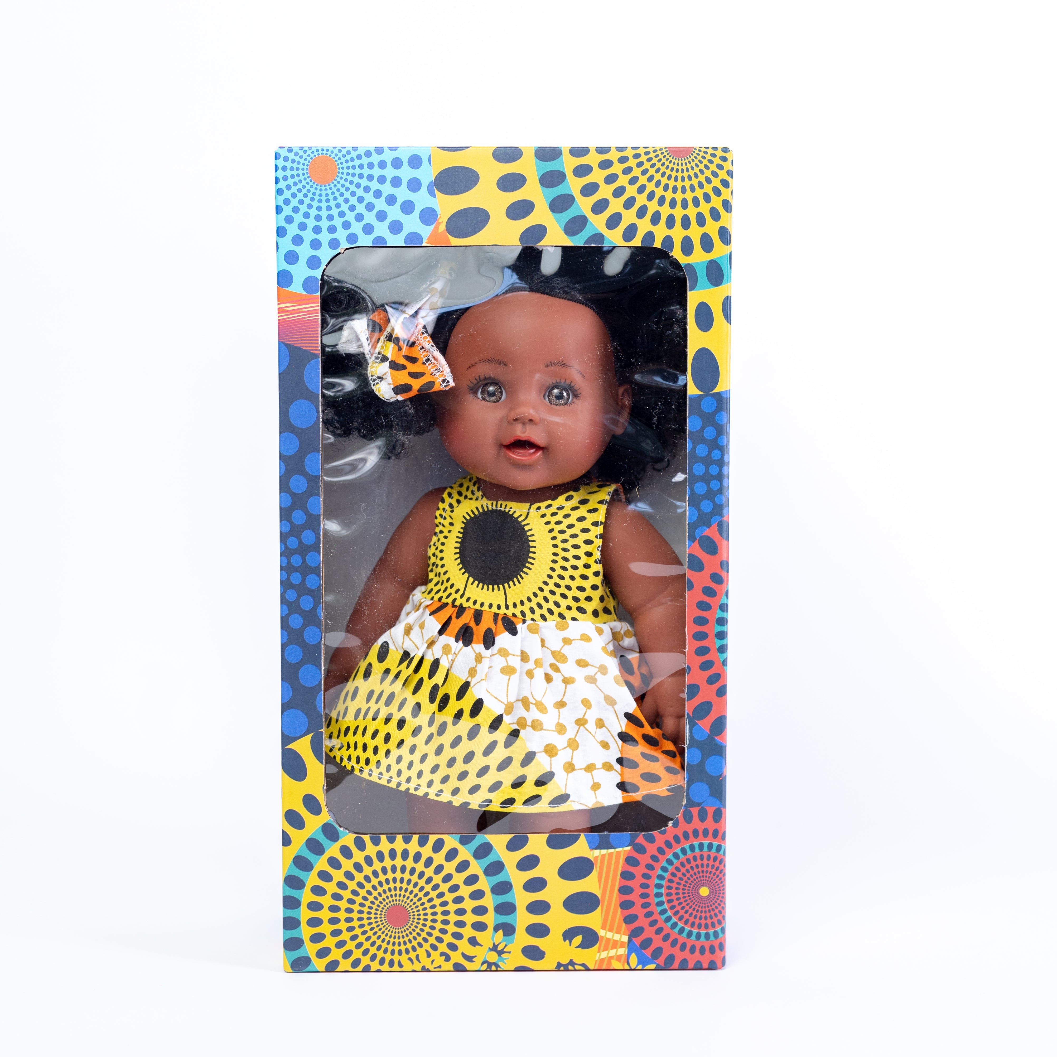 Pibi 12Inch Baby Kenyan Fashion Doll with Curly Hair Orange/Yellow