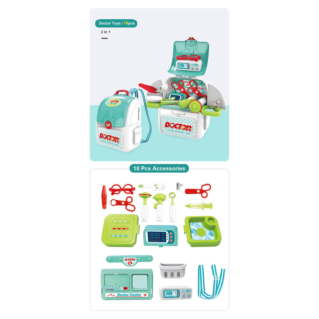 Pibi 2-in-1 Doctor Set of 18 in a Bag White/Red Age- 3 Years & Above