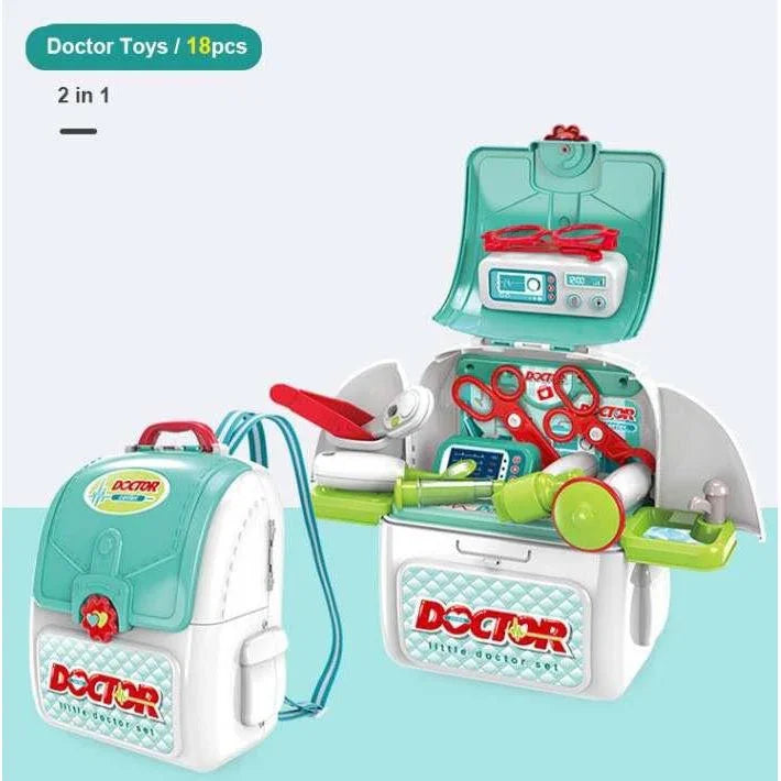 Pibi 2-in-1 Doctor Set of 18 in a Bag White/Red Age- 3 Years