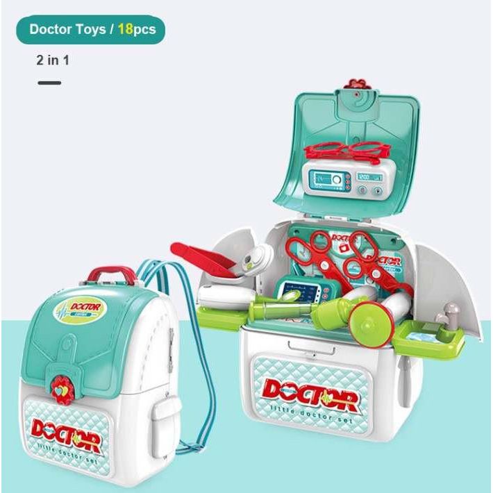 Pibi 2-in-1 Doctor Set of 18 in a Bag White/Red Age- 3 Years & Above