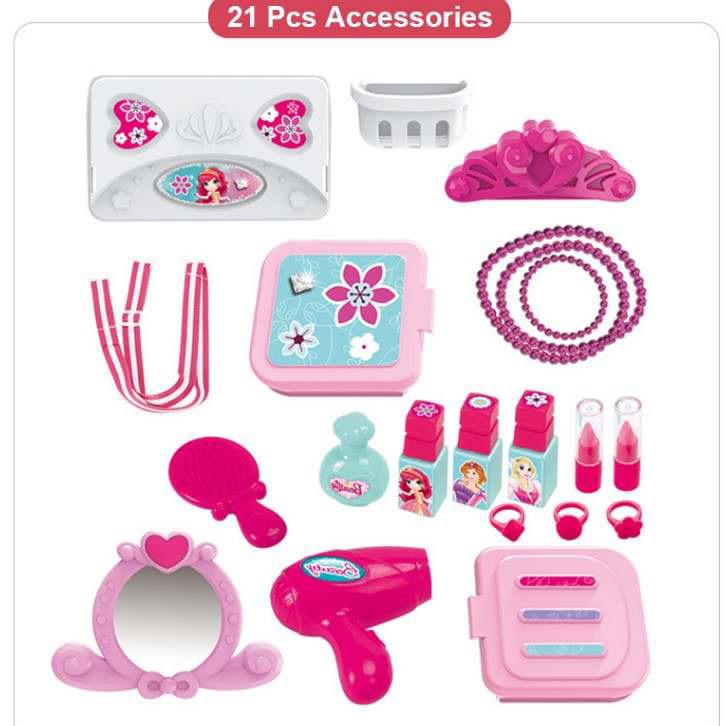 Pibi 2-in-1 Girls Make up Set of 21 in a Bag Pink Age- 3 Years & Above