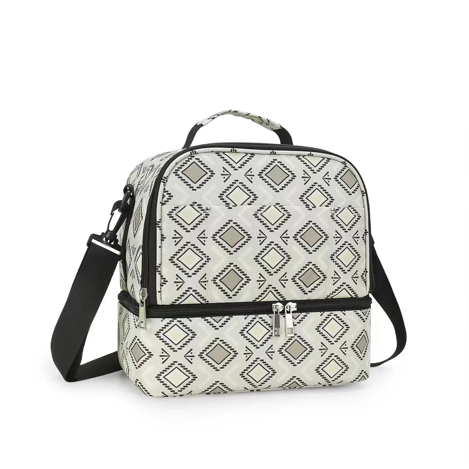 Pibi 2-in-1  Insulated bottle & Lunch Bag White/Black Age- Newborn & Above