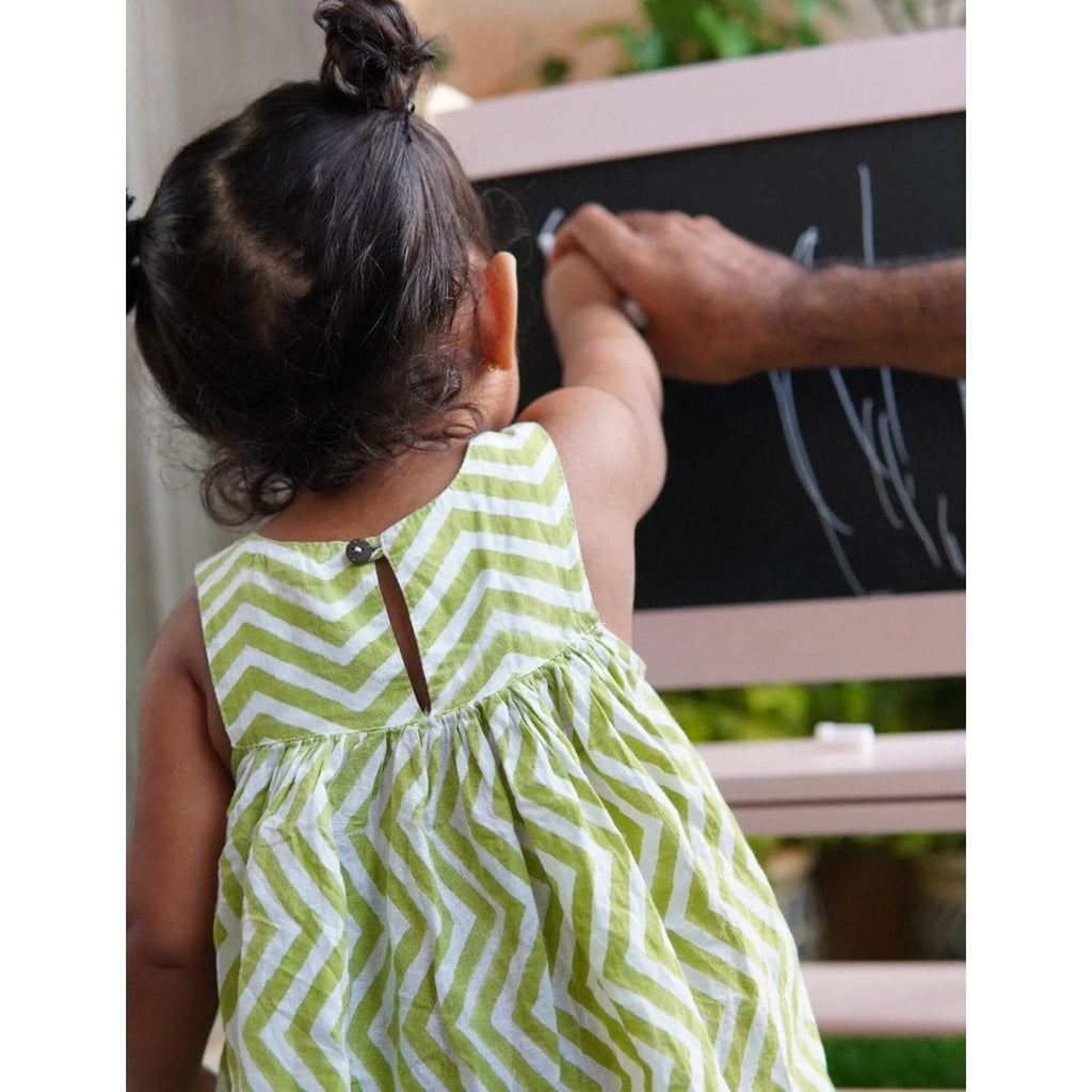 Pibi 3-in-1 Learning Tower Table & Kitchenn Helper Stool with Black Boad Natural Wood Age- 1.5 Years to 5 Years