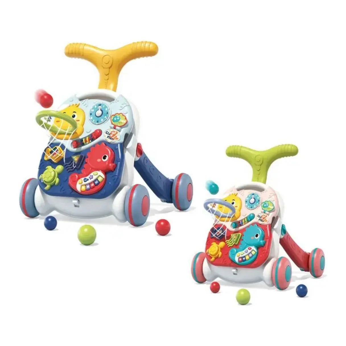 Pibi 3 in 1 Sit to Stand Car Walker+Learning Table Multicolor Age- 12 Months & Above