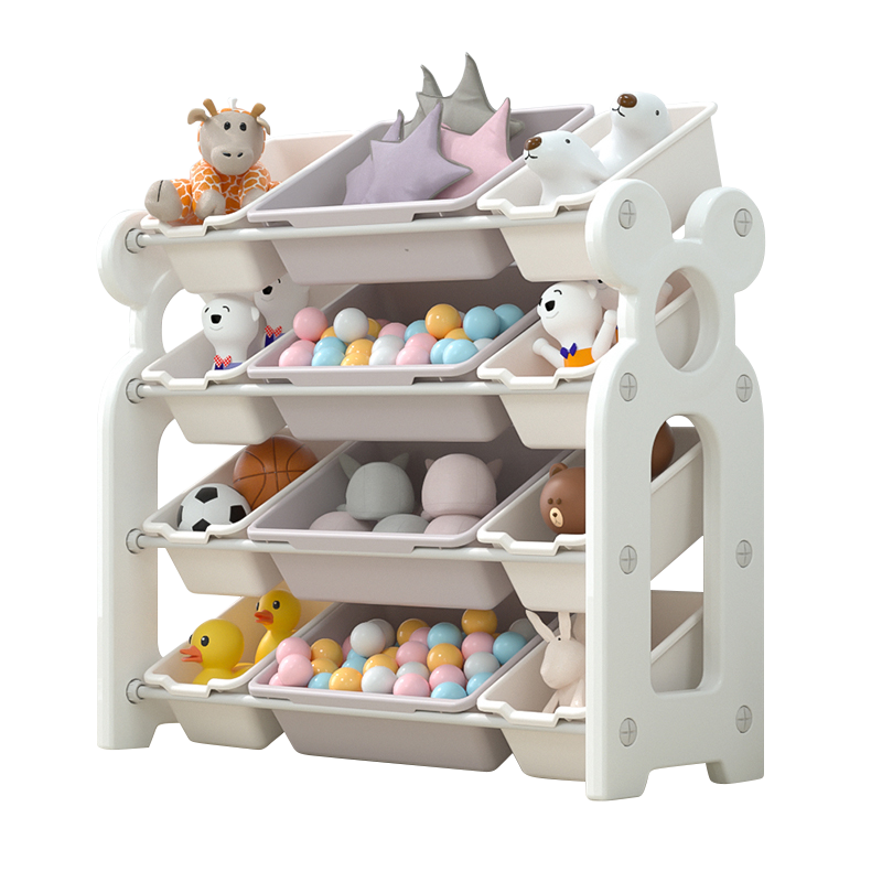 Pibi 4 Layer Storage Rack with 12 Storage Boxes White Age Newborn