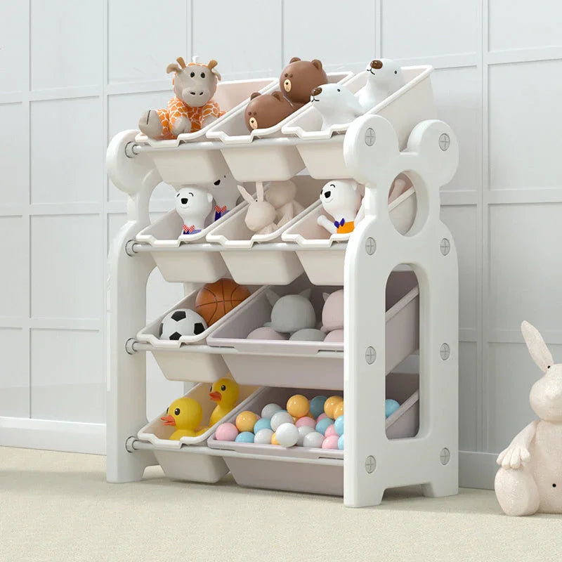 Pibi 4 Layer Storage Rack with 12 Storage Boxes White Age- Newborn ...