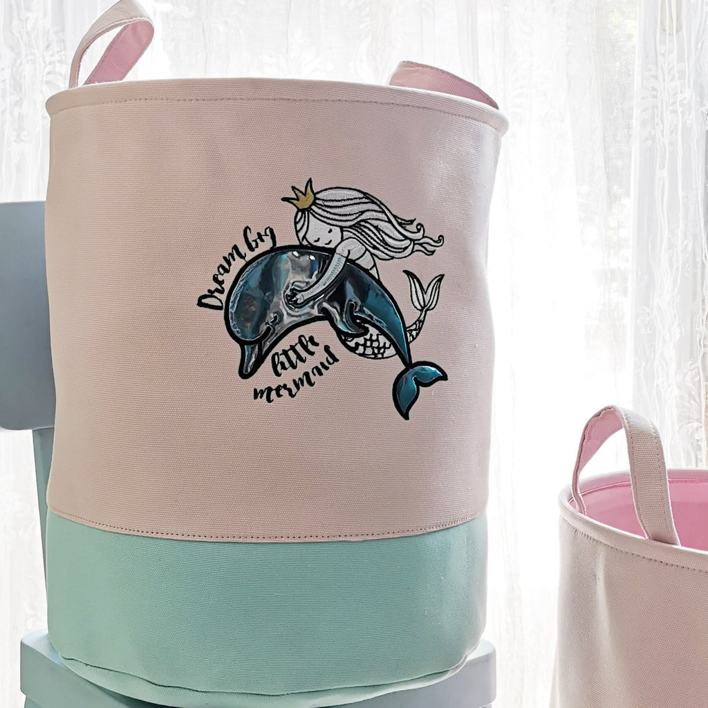Pibi Adorable Dolphin Printed Laundry Bag Pink/Light Blue Age- Newborn & Above