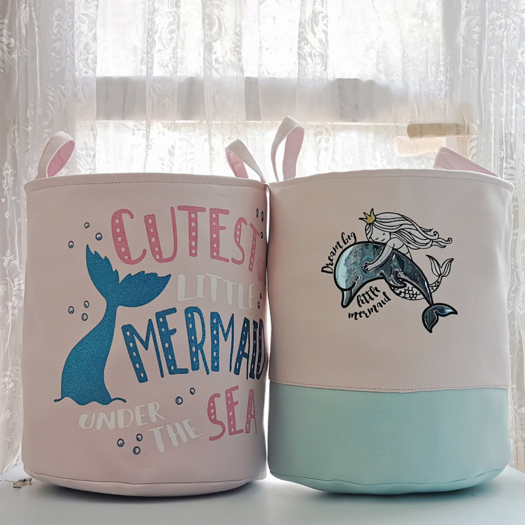 Pibi Adorable Dolphin Printed Laundry Bag Pink/Light Blue Age- Newborn & Above