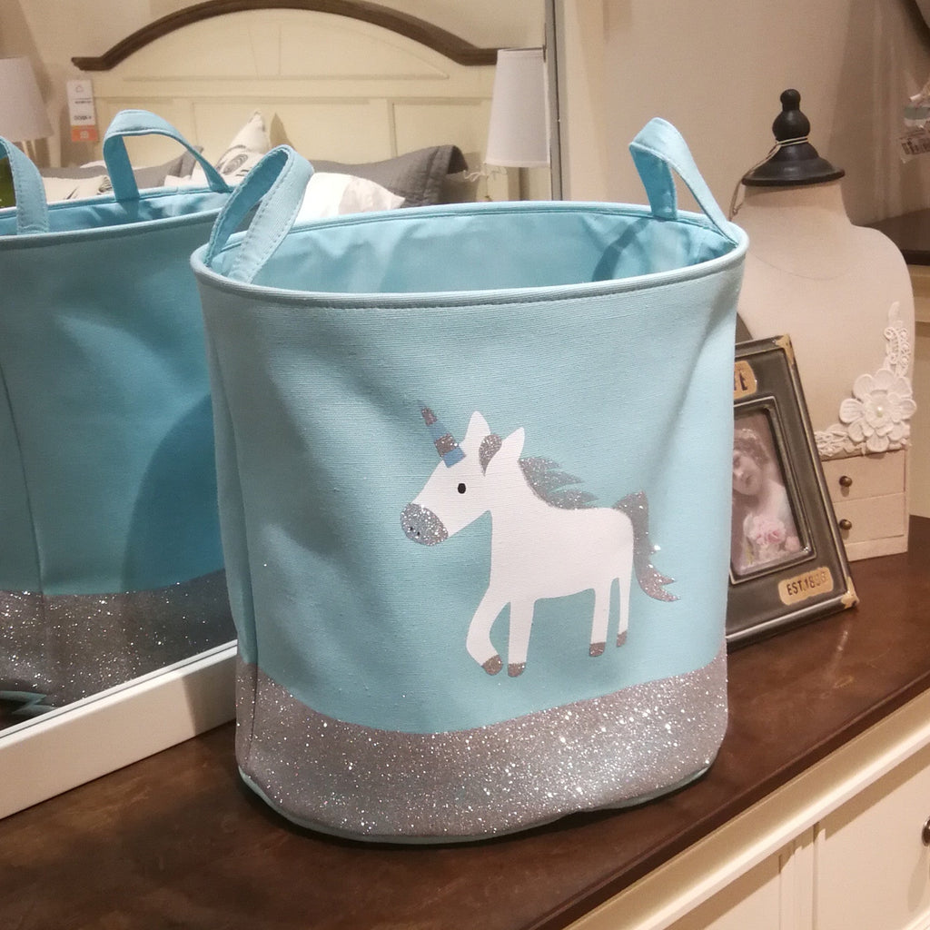 Pibi Adorable Unicorn Printed Laundry Bag Light Blue/Grey Age- Newborn & Above