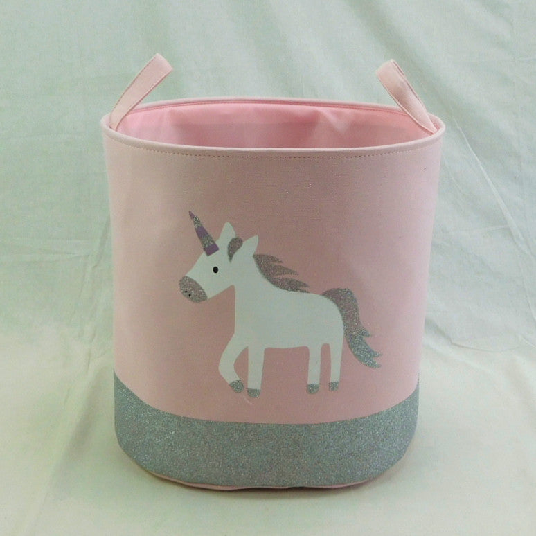 Pibi Adorable Unicorn  Printed Laundry Bag Pink/Grey Age- Newborn & Above