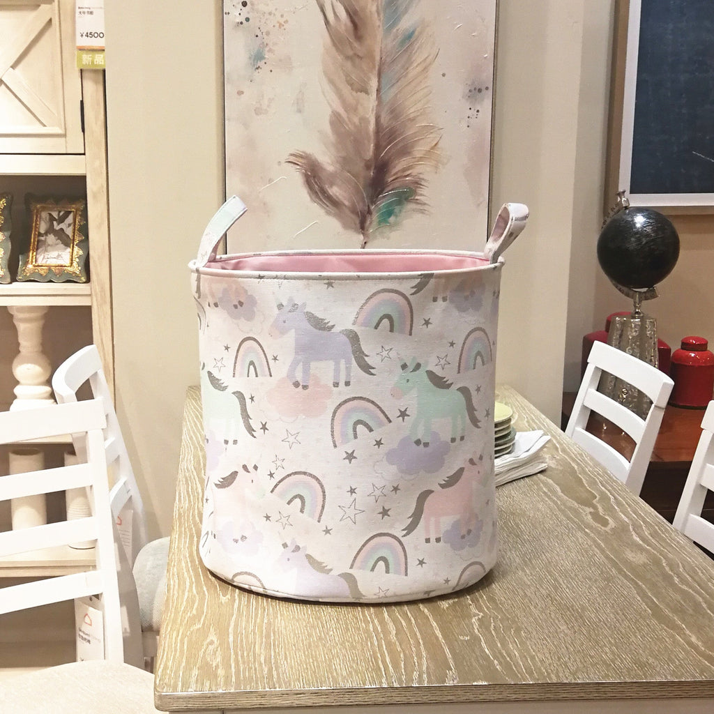 Pibi Adorable Unicorn & Rainbow Printed Laundry Bag Pink Age- Newborn & Above